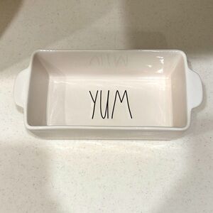 Rae Dunn White 'YUM' Rectangular Dish